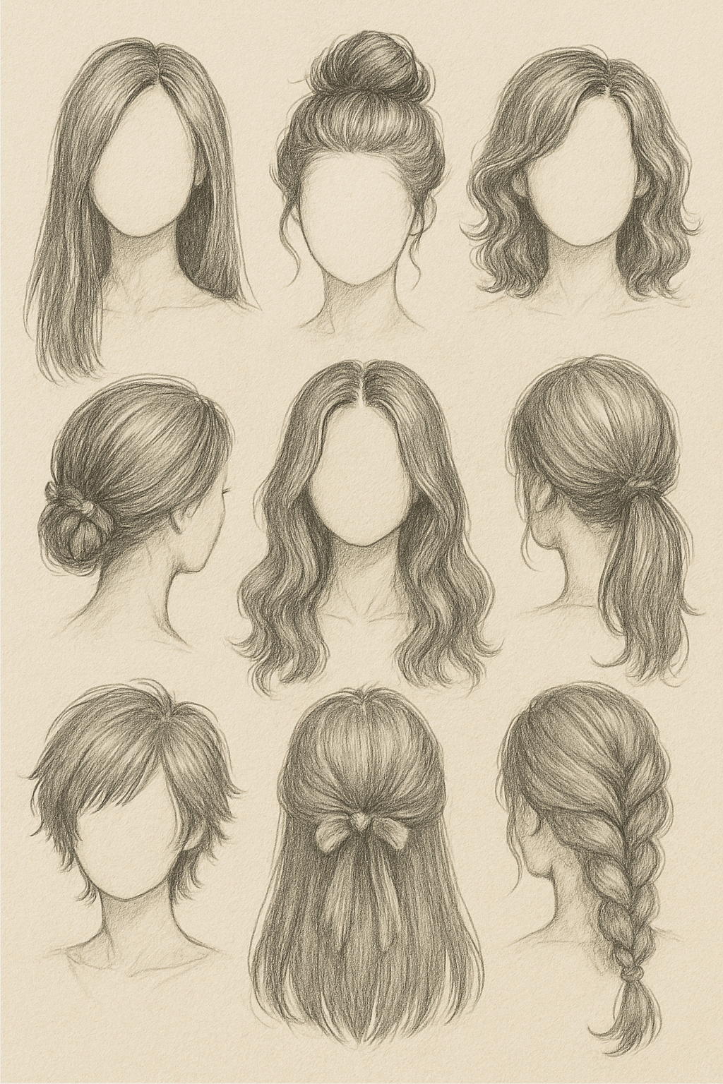 เทคนิควาดเส้นผมในสไตล์ต่าง ๆ